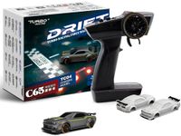 FLYCOLOR Turbo Racing 1:76 Scale Drift RC Car with Gyro Mini Full Proportional RTR 2.4GHZ Remote Control with 2 Replaceable Body Shell (C65-GREY)