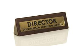 Boxer Gifts ‘Director Of Unnecessary Projects’ Novelty Wooden Desk Warning Sign | Funny Office Humor Gift For Colleague Or Boss | 4.5cm x 17.5cm