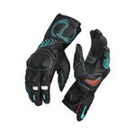 Rynox Advento Pro Gloves – CE Certified Cuff Length Motorcycle Riding Leather Gloves | Impact Protection | Carpus Bone Protection | Abrasion Resistance - Black Blue, Medium