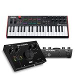 Recording Studio Package - Akai Professional MPK Mini Plus USB MIDI Keyboard Controller and M-Audio AIR 192I4 Audio Interface, with Production Software