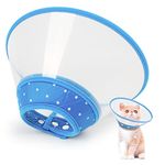 Vivifying Small Cat Cone, Adjustable 4.7-5.7 Inches Lightweight Elizabethan Collar for Kittens, Rabbits, Kitties, Small Cats, Small Size Dogs (Blue)