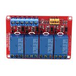 4 Channel Relay Module, High and Low Trigger Optocoupler Relay Module Board with 4-way Relay State Indicator Light(12V)