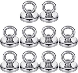FINDMAG 40 LBS(18KG) Magnetic Hooks Super Strong Neodymium Magnetic Hooks with Countersunk Hole Eyebolt for Home Kitchen Workplace Office and Garage - 10 Pack