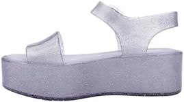 Melissa Mar Women's Sandals - Trendy & Comfortable Platform Sandals for Women, Wedge Sandals, Dressy Summer Sandals, Women's Jelly Shoes with Adjustable Ankle Strap, Jellies, Glitter Clear/Lilac, 8