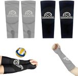 Volleyball Arm Sleeves,Padded Arm Sleeves 2 Pack,Passing Forearm Black Arm Sleeves with Protective Pad,Volleyball Arm Sleeves Training Equipment for Volleyball Baseball Training Women Men