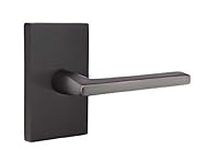 Emtek Privacy Set, Modern Rectangular Rosette, Helios Lever, Oil Rubbed Bronze, LH