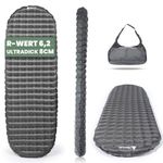 HIKENTURE 6.2 R-Value Camping Sleeping Mat, Ultralight, 8 cm Thick, Inflatable Sleeping Mat, Camping Air Mattress, Small Pack Size for 4 Seasons, Sleeping Mat for Camping, Outdoor, Hiking - B1