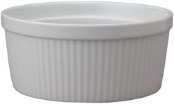 HIC Souffle, Fine White Porcelain, 7.5-Inch, 48-Ounce, 1.5-Quarts Capacity