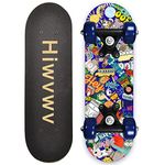 Hiwvwv Kids Skateboard Mini Skateboard for Kids Beginners Toddlers Cruiser Skateboard with Cool Graphics for Boys & Girls Ages 3-6 - 17” Maple Wood Deck, 54mm Wheels, Lightweight Complete Skate Board