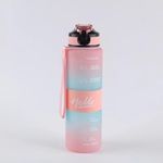 JUGTE Water Bottle 1 Litre with Motivational Time Marker, Leakproof Durable BPA Free Non-Toxic Water Bottle for Office, Gym Sport Water Bottle (Pink Blue)