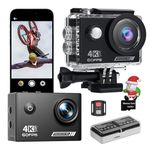 Yolansin 4K 60FPS Waterproof Action Camera: 64G SD Card 131ft Underwater Camera,HD 48MP Waterproof Camera,WiFi Sports Cameras with 2 Batteries Helmet Mount Accessories Kits