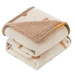 Feandrea Waterproof Dog Blanket, Sherpa Fleece Pet Throw Blanket for Medium and Large Dogs, Cats, 60 x 50 Inches, Reversible Couch Cover Protector, Machine Washable, Beige UPPB060K01