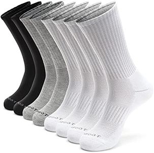 MONFOOT Women's and Men's 8 Pack Athletic Cushioned Crew Socks Multicolor Medium