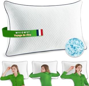 WVIOWVI Oreiller 50x70 Mémoire de Forme, Rafraîchissant, Réglable en Hauteur, Ergonomique Cervical Avec Taie Amovible et Fermeture Éclair