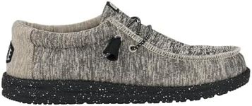 Hey Dude Wally Sport Knit Dark Grey Size 10, Men’s Shoes, Men's Slip-on Loafers, Comfortable & Light-Weight