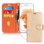 FYY iPhone 6S Plus Case, iPhone 6 Plus Case, [Top-Notch Series] Premium PU Leather Wallet Case Protective Cover for iPhone 6S Plus/iPhone 6 Plus (5.5 inch) Gold