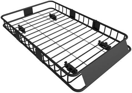 FORWODE Roof Rack Carrier Basket, 64" x 39" Rooftop Cargo Carrier with 250 lbs Capacity, Rust-Proof Steel Heavy Duty Car Top Luggage Basket for SUV Truck Cars, Black