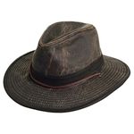 Dorfman Pacific Hats Weathered Cotton Aussie Hat - Brown XL