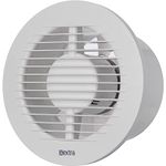 LIRAST Ø 125mm / 5 inch White Bathroom Fan - Ventilator for Bath Kitchen Toilet - Extractor Fans - Ball Bearing