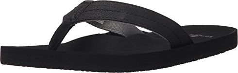 Sanuk Men's Burm Flip Flop, Black Charcoal, 12 M US