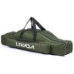 Lixada 3 Layers Fishing Pole Bag Portable Folding Rod Carry Case Fishing Reel Tackle Storage Bag Case Storage Bag Organizer