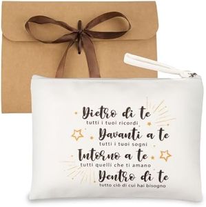 Pochette Amica Regalo, Pochette Trucchi Donna Amica, Regalo Amica Compleanno Regalo Migliore Amica Donna Natale Laurea, Trousse Trucchi Donna Regalo-Frase sul FRONTE RETRO