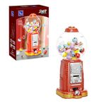 PANTASY Retro Gumball Machine Building Block Set, with 12 Micro Building Blocks and 12 Lucky Notes for Multiple Gameplay Desktop Collectible-Quality Classic Gumball Machine Assembly Blocks Kit