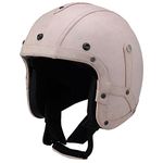 Woljay Leather Motorcycle Goggles Vintage Half Helmets Motorcycle Biker Cruiser Scooter Touring Helmet (S, Pink)