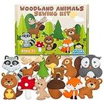 Dezzy's Workshop Sewing Kit for Kids - Woodland Animals Kids Sewing Kit - Make Your Own Stuffed Animal Kit - Felt Stitch Art and Craft Toys for Boys and Girls - Childrens DIY Crafting and Sewing