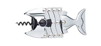 BarCraft Lazy Fish Corkscrew and Bottle Opener, Stainless Steel Wine Opener, 16.5 x 7.5 x 4.5cm, Silver