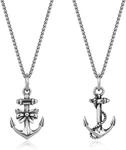 GAVU Coppia di Collane di Acciaio Inossidabile Collane per Lui e per Lei con Ciondolo Ancora
