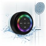 Xleader Shower Bluetooth Speaker, Certified IPX7 Waterproof Mini Bluetooth Wireless Speaker with Lights,Suction Cup for Bathroom, Built-in Mic,Crystal Sound&Bass, 12H Playtime, Ideal Electronic Gifts