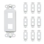 Legrand - OnQ 2 Port Decorator Outlet Strap, Wall Outlet Cover, Keystone Wall Plate, Outlet Cover for Keystone Wall Plate 2 Port, White, WP3412WH, 10 Pack