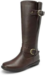 DREAM PAIRS Women's Faux Fur-Lined Knee High Winter Boots Fall Tall Boots,Size 7,Summit-Brown,TRACE