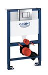 GROHE Rapid Sl 3-In-1 Set for Wall-Hung Toilet, 082 M, Wall Brackets, Skate Cosmopolitan Chrome Flush Plate 38773000