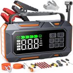 TREKURE 14-IN-1 7000A 160PSI Jump Starter Power Pack with Air Compressor(all Gas/12L Diesel), 26800mAh Car Jump Starter Power Bank, Car Battery Booster Jump Starter with Jump Leads, LED Light, Gloves