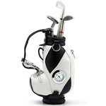 TRIXES Golf Bag Novelty Pen Holder with Golf Club Pens and Clock for Him- Office Accessory- Decoration Golf Novelty Gift Set - Holder and Pens