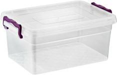 Easy Shopping® Clear Plastic Storage Box Lid Clip Locking Office Home Kitchen Food Container Multi-Purpose (5 Liter Square)