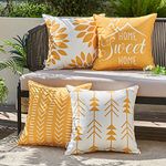 MIULEE Set of 4 Waterproof Decorative Outdoor Pillow Covers Printed Throw Pillows Oxford Pillowcases for Outdoor Patio Sofa Balcony Living Room Yellow Arrow 18 x 18 Inch 45 x 45 cm