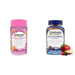 Centrum Prenatal Multigummies with DHA and Folic Acid, Postpartum Multivitamin and Mineral Supplemen & Men MultiGummies, Multivitamins/Minerals Gummies, Cherry, Berry, and Apple Flavours