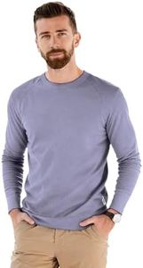 gyprprer Men’s 100% Merino Wool Base Layer Top – 15.5 Micron Ultrafine, 180g Lightweight Long Sleeve Shirt, Breathable Moisture Wicking Thermal Undershirt for Hiking Running Outdoor Dusty BlueM