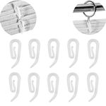 White Plastic Curtain Hooks for Door Curtain,Window Curtain,Curtain Header Tape Drapery Hooks 100 Pack 2.8x1.2cm