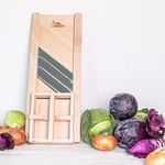 Raw Rutes -Traditional Wooden Cabbage Shredder Slicer with Hand Guard for Finely Cut Sauerkraut and Coleslaw - Heirloom Quality - Made in Europe!