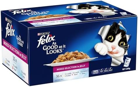 FELIX As Good As It Looks Adult Wet Cat Food Mixed Selection in Jelly 36x85g