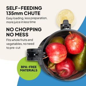 Fridja f2500 Slow Juicer – Matte Black Cold Press Extractor