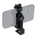 Arnarkok Metal Phone Tripod Mount w Rotatable Cold Shoe,360 Rotation & Tilt Angle,Compatible with iPhone Cell Phone Tripod Mount Adapter, Phone Mount for Tripod,Tripod Phone Mount,Video Vlogging Rig