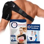 Doctor Developed Shoulder Brace for Pain Relief & Recovery - Left/Right Shoulder Brace - Durable Shoulder Brace for Women & Men - Shoulder Brace for Torn Rotator Cuff with Doctor Handbook (Black)