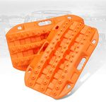 BUNKER INDUST Off Road Traction Boards, 2 Pcs Short Recovery Track Traction Mats for 4WD Mud, Sand, Snow Ramps-Orange Tire Traction Tool (Without Strap)