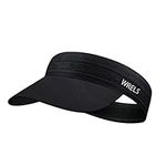 WRELS Visor Sun Hat for Kids Women Men,Adjustable Packable Sports Cap with Silicone Sweatband(46-60cm) Black