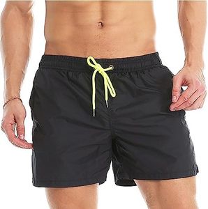 Lncropo Men's Swim Trunks Quick Dry Bathing Suits with Mesh Lining Swimwear Swim Shorts, A1-black, 36